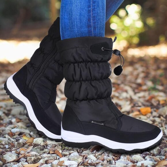 Women's Waterproof Winter Snow Boots Warm Faux Fur Lined Anti-Slip Cold Weather - Picture 2 of 6